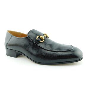 GUCCI Classic Horse Bit Black Leather Convertible Slip-on Loafers 39.5